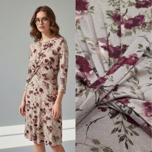 Taupe floral long sleeve dress - Clover + Scout brand